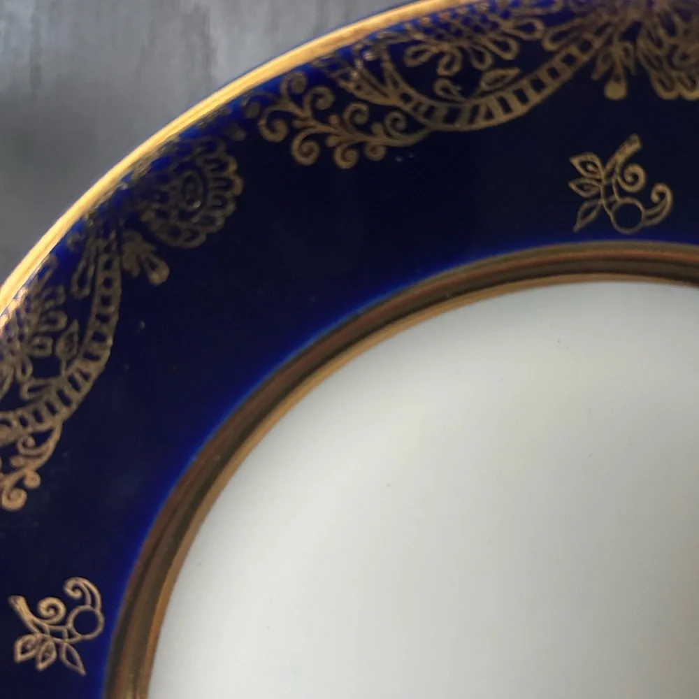 Lomonsov Plate Made USSR Cobalt Blue And Gold Elegant